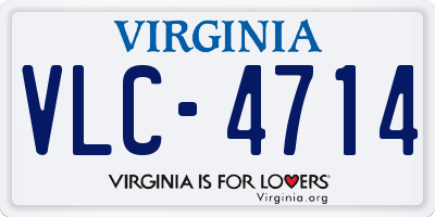 VA license plate VLC4714