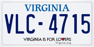 VA license plate VLC4715