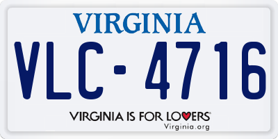 VA license plate VLC4716
