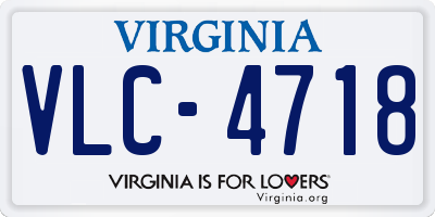 VA license plate VLC4718