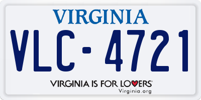 VA license plate VLC4721
