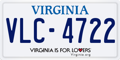 VA license plate VLC4722