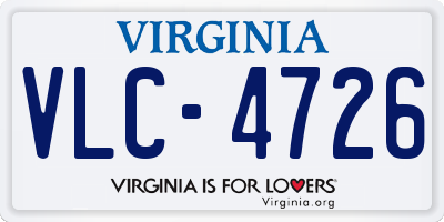 VA license plate VLC4726