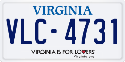 VA license plate VLC4731