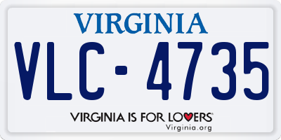 VA license plate VLC4735