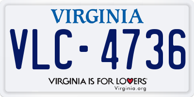 VA license plate VLC4736
