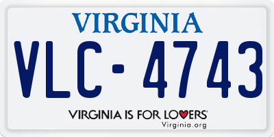 VA license plate VLC4743