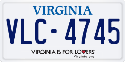 VA license plate VLC4745