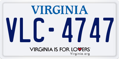 VA license plate VLC4747