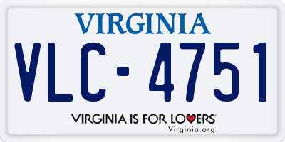 VA license plate VLC4751