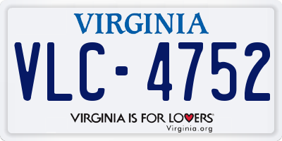 VA license plate VLC4752