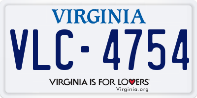VA license plate VLC4754