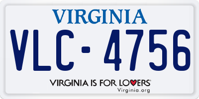 VA license plate VLC4756