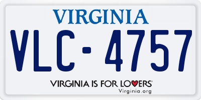 VA license plate VLC4757