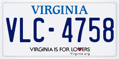 VA license plate VLC4758