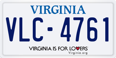 VA license plate VLC4761