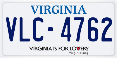 VA license plate VLC4762