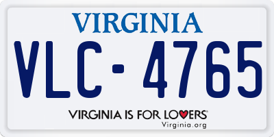 VA license plate VLC4765
