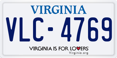 VA license plate VLC4769