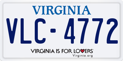 VA license plate VLC4772