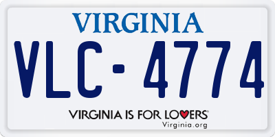 VA license plate VLC4774