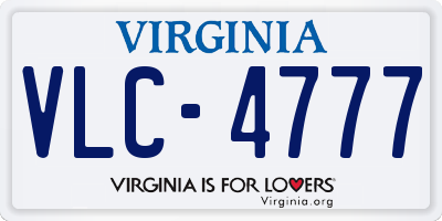 VA license plate VLC4777