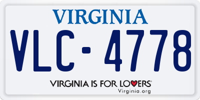 VA license plate VLC4778