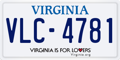 VA license plate VLC4781