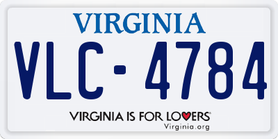 VA license plate VLC4784