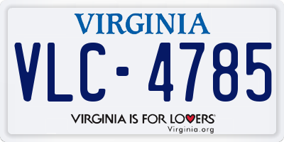 VA license plate VLC4785