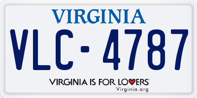 VA license plate VLC4787