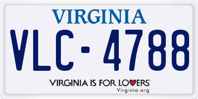 VA license plate VLC4788
