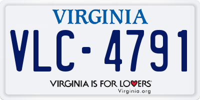 VA license plate VLC4791