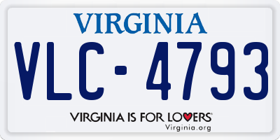 VA license plate VLC4793