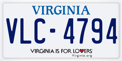 VA license plate VLC4794