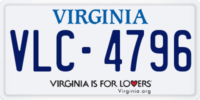 VA license plate VLC4796