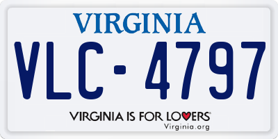 VA license plate VLC4797