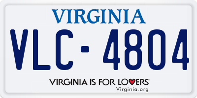 VA license plate VLC4804