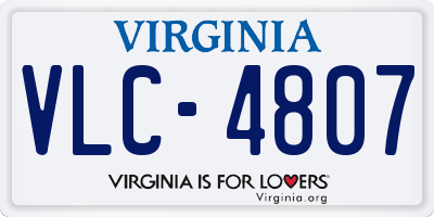 VA license plate VLC4807