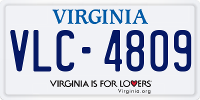 VA license plate VLC4809
