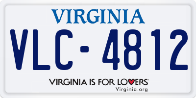 VA license plate VLC4812