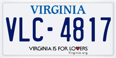 VA license plate VLC4817