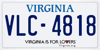 VA license plate VLC4818