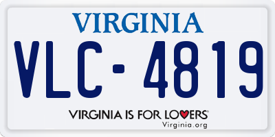 VA license plate VLC4819