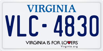 VA license plate VLC4830