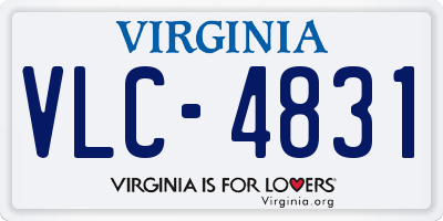 VA license plate VLC4831