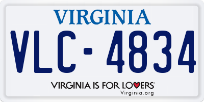 VA license plate VLC4834