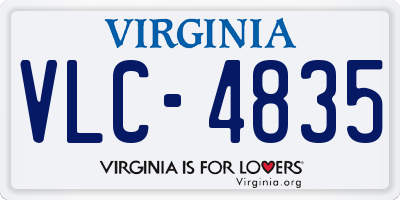 VA license plate VLC4835