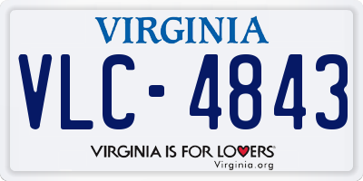 VA license plate VLC4843