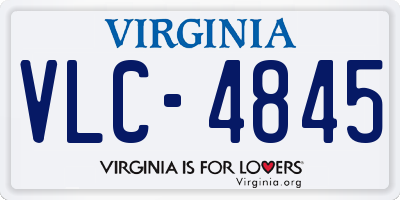 VA license plate VLC4845